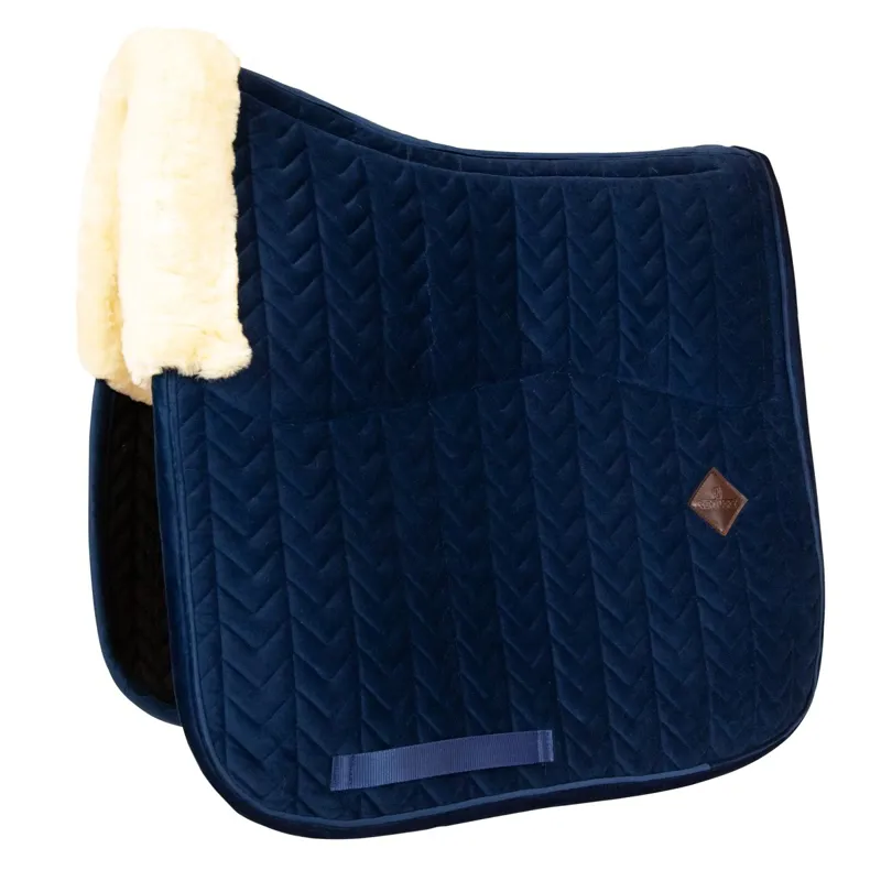 Kentucky Skin Friendly Velvet Dressage Saddle Pad - Navy