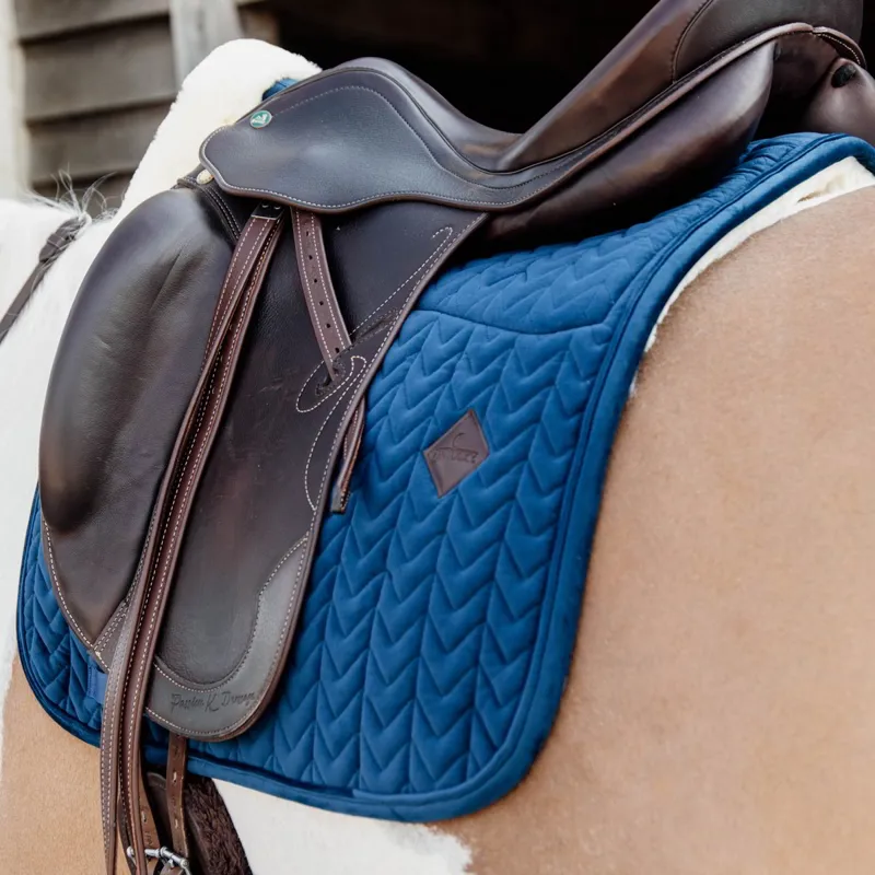Kentucky Skin Friendly Velvet Dressage Saddle Pad - Navy-2