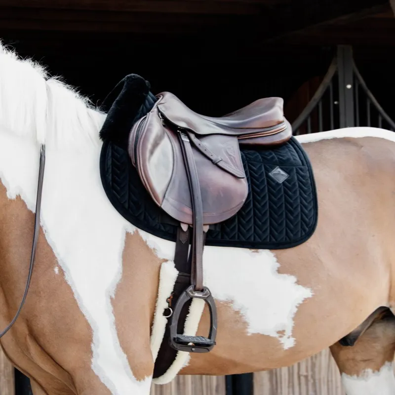 Kentucky Skin Friendly Velvet Jumping Saddle Pad - Black-2
