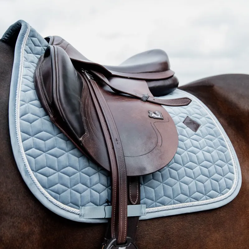 Kentucky Velvet Jumping Saddle Pad - Light Blue-1