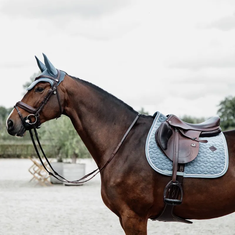 Kentucky Velvet Jumping Saddle Pad - Light Blue-2