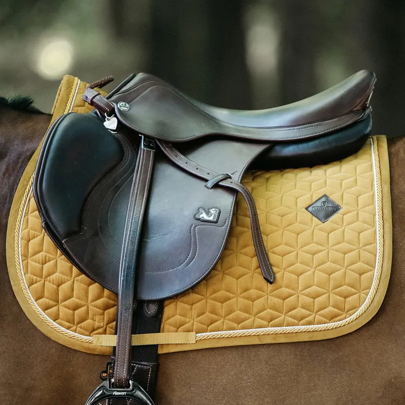 Kentucky Velvet Jumping Saddle Pad - Mustard-1