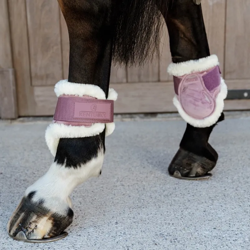 Kentucky Velvet Young Horse Vegan Sheepskin Fetlock Boots - Old Rose