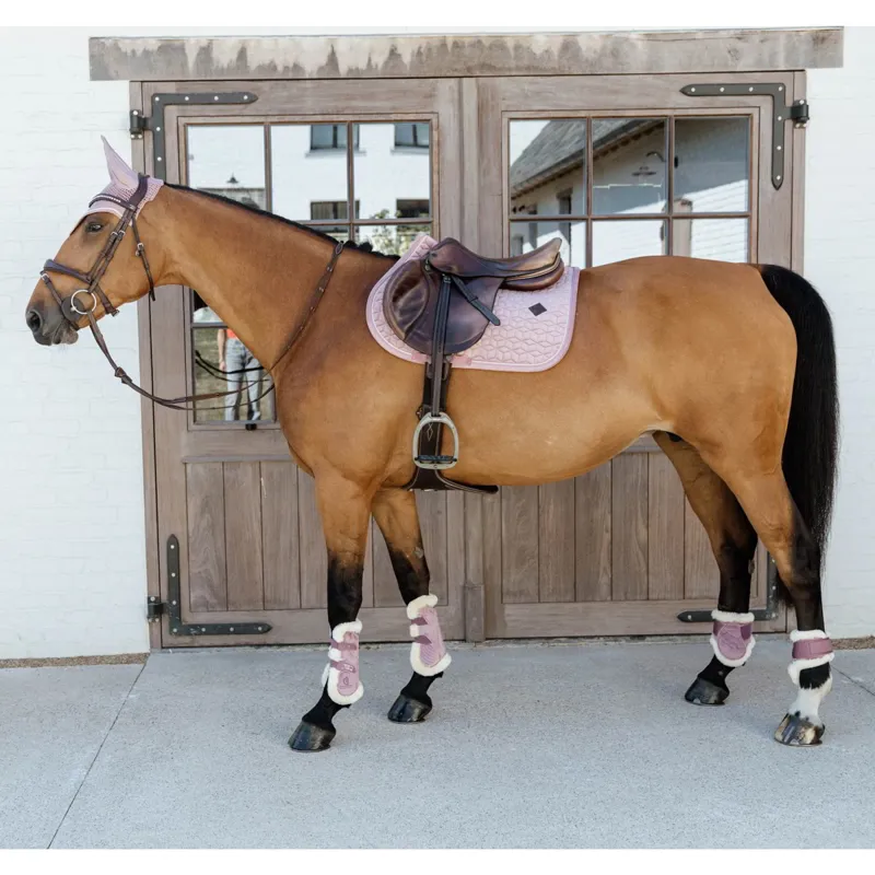 Kentucky Velvet Young Horse Vegan Sheepskin Fetlock Boots - Old Rose-3