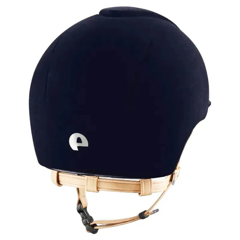 KEP Smart Nova Standard Velvet Riding Helmet - Blue/Light Beige-1