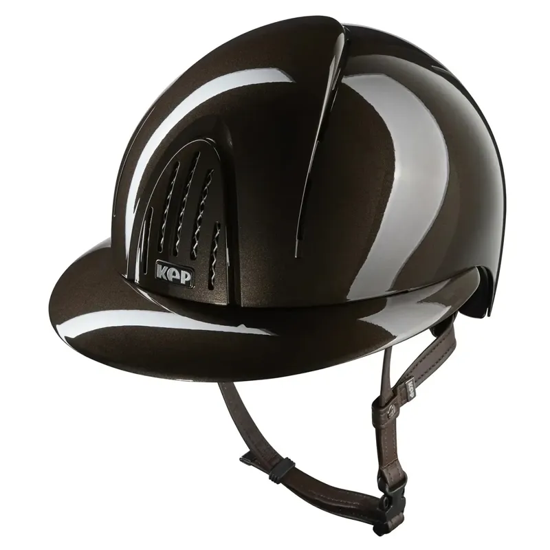 KEP Smart Nova Polo Metal Polish Riding Helmet - Brown