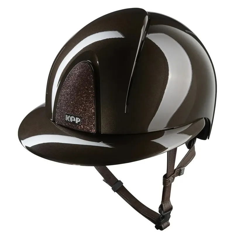 KEP Smart Nova Polo Metal Polish/Star Riding Helmet - Brown