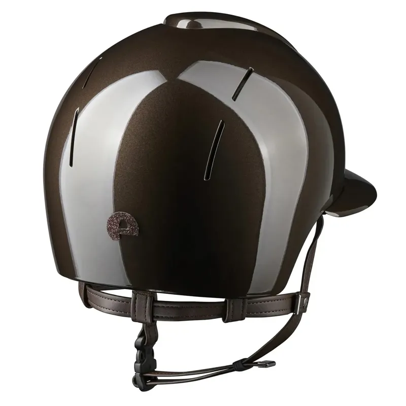KEP Smart Nova Polo Metal Polish/Star Riding Helmet - Brown-1