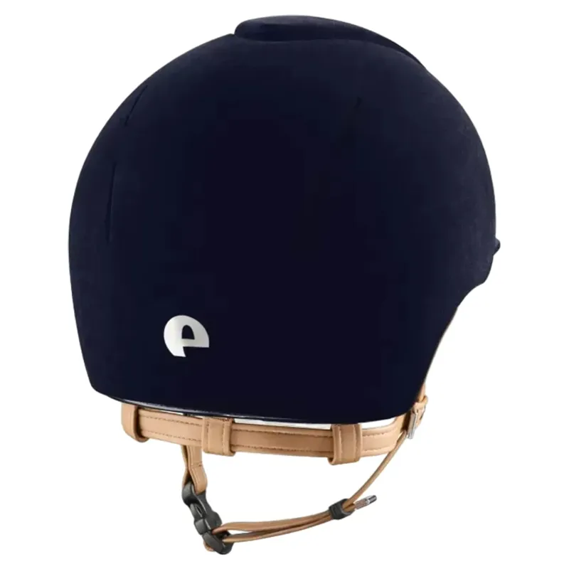 KEP Smart Nova Standard Velvet Riding Helmet - Blue/Beige-1