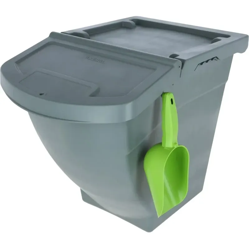 Kerbl Stackable 60L Feed Storage Box - Gray-2