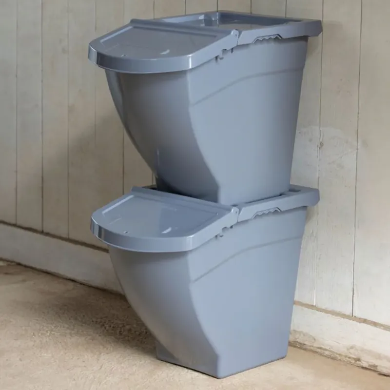 Kerbl Stackable 60L Feed Storage Box - Gray-7