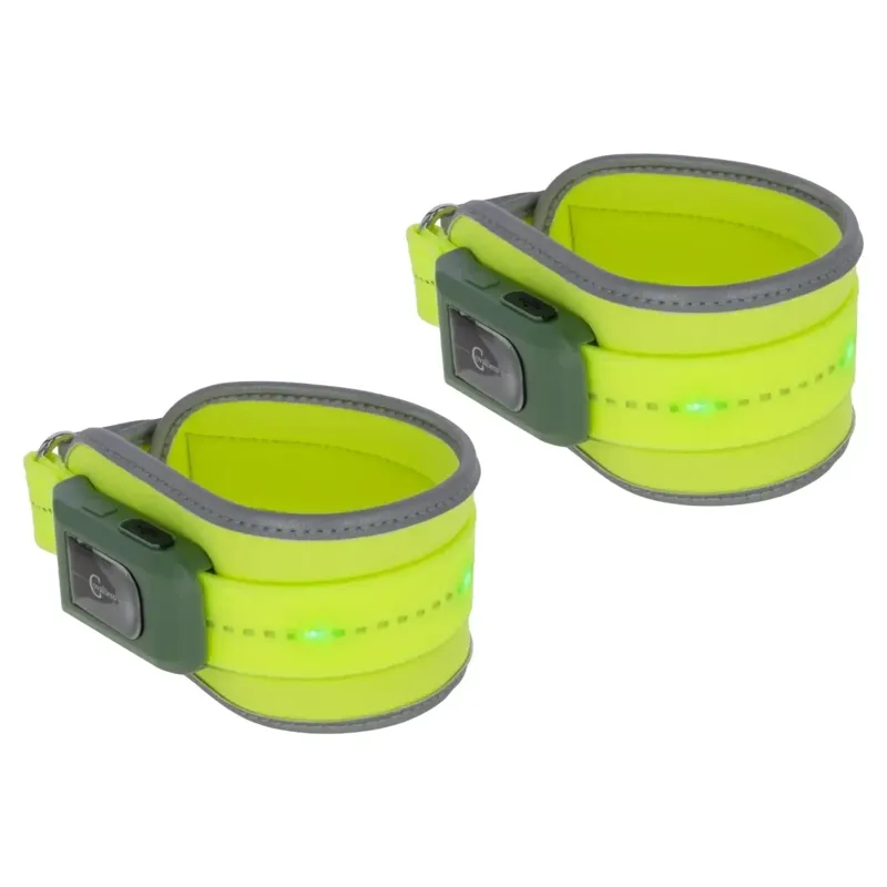 Kerbl Illuminated LED High Visibility Leg Bands - Yellow-1