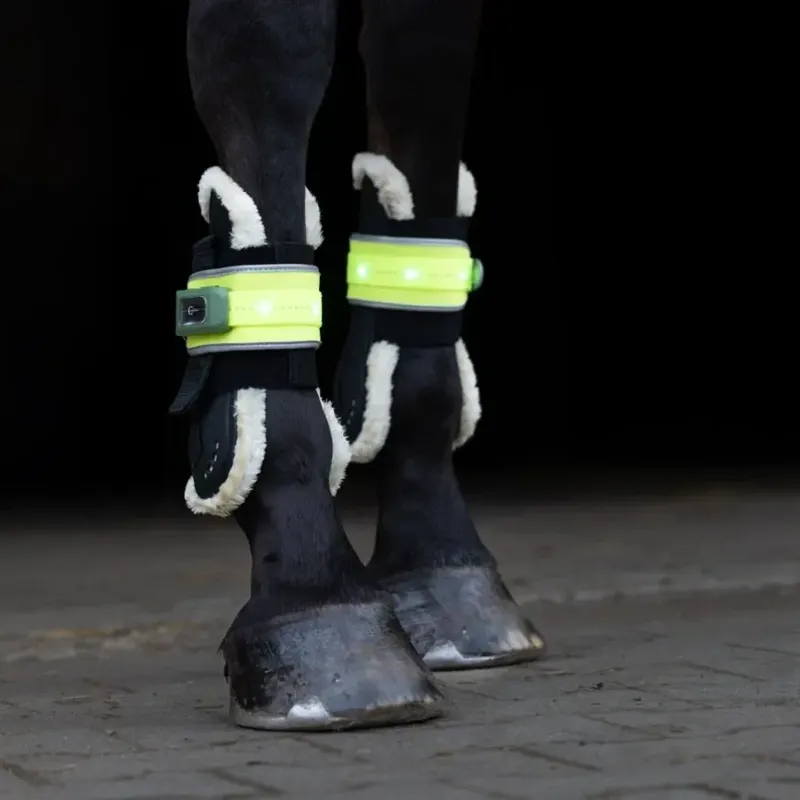 Kerbl Illuminated LED High Visibility Leg Bands - Yellow-2