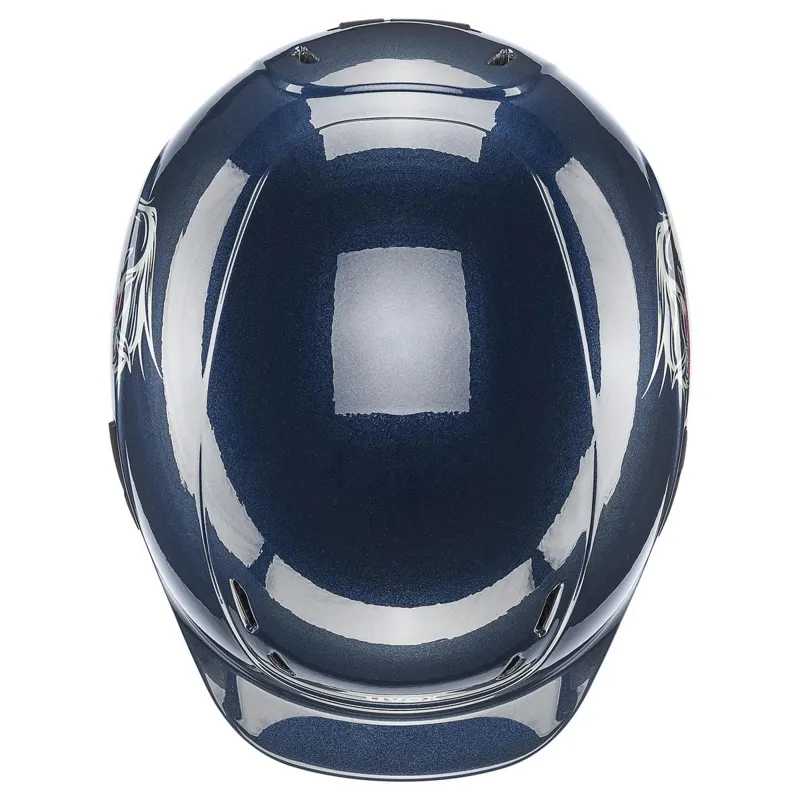 Uvex Kidoxx Dekor Riding Helmet - Flower Pony/Shiny Navy-4