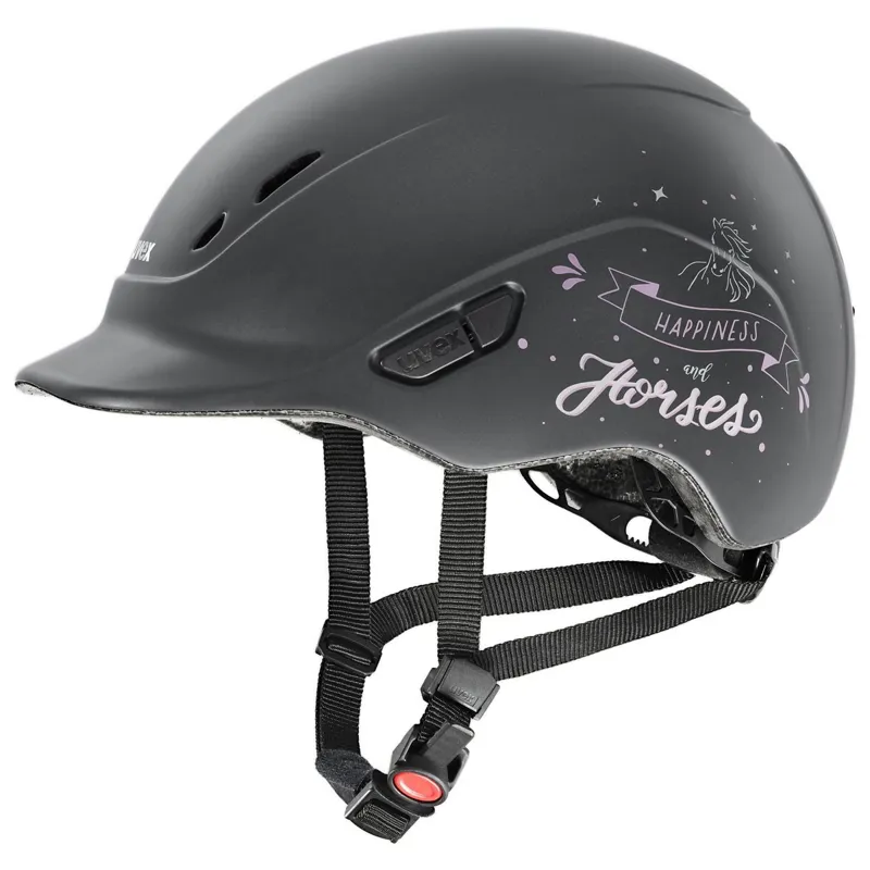 Uvex Kidoxx Dekor Riding Helmet - Happiness Horses/Matt Anthracite