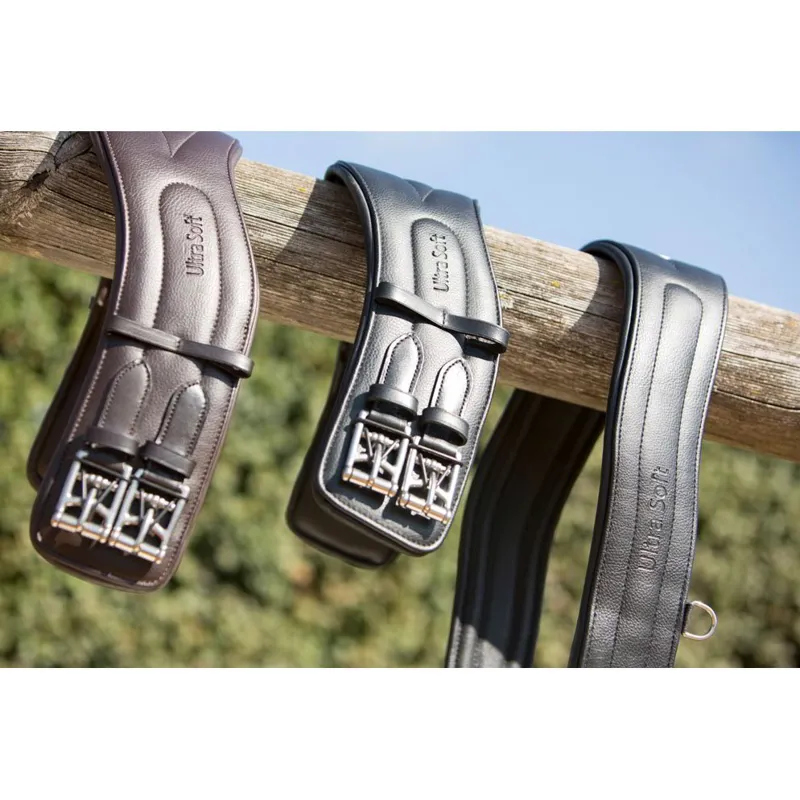 Kieffer Ultrasoft Leather Short Dressage Girth - Black-4