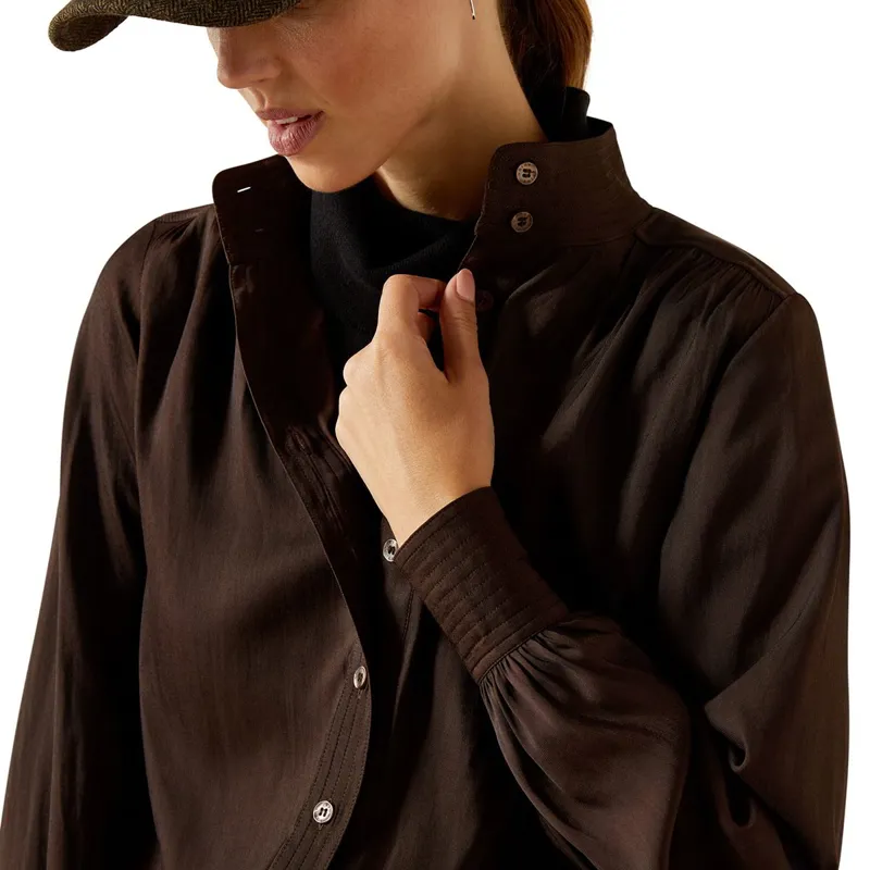 Ariat Country Kildwick Women's Blouse - Coffee Brown-3