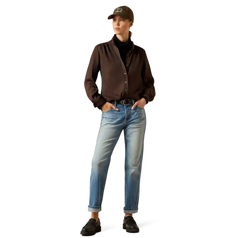 Ariat Country Kildwick Women's Blouse - Coffee Brown-1