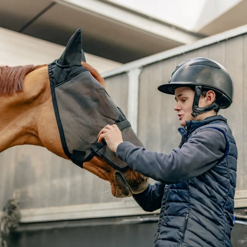 KM Elite Combat Interchangeable Nose Fly Mask - Black-2