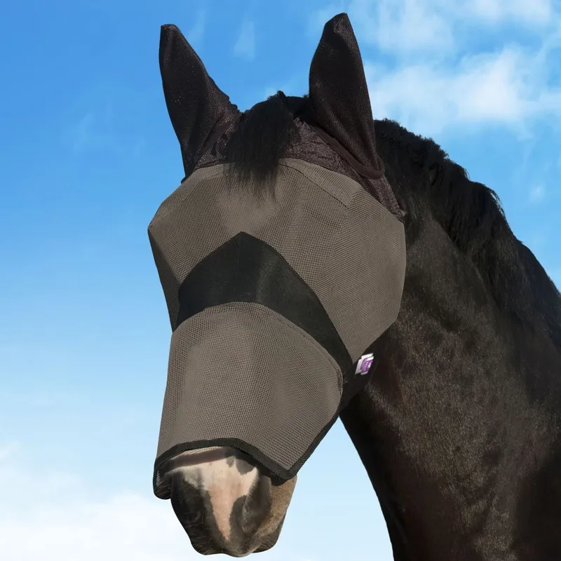KM Elite Combat Interchangeable Nose Fly Mask - Black