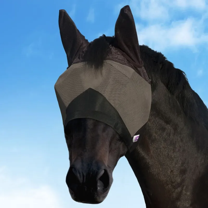 KM Elite Combat Interchangeable Nose Fly Mask - Black-1