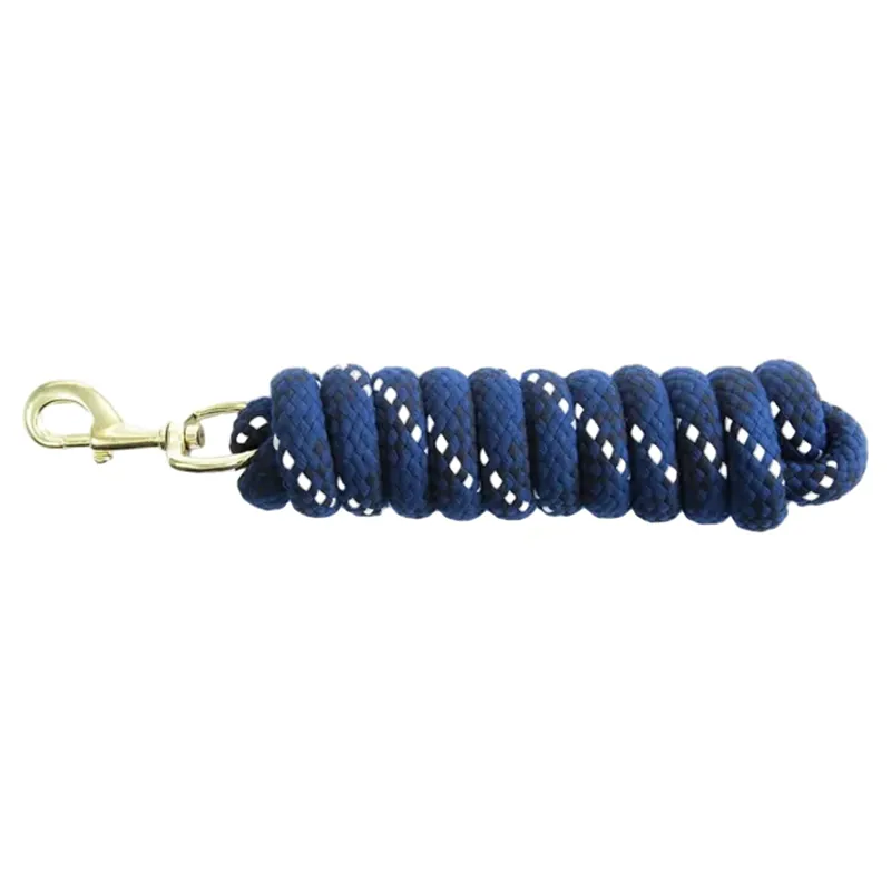 KM Elite Cotton Double Braid Lead Rope 7ft - Navy/White