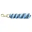 KM Elite Cotton Double Braid Lead Rope 7ft - Pastel Blue/White
