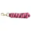 KM Elite Cotton Double Braid Lead Rope 7ft - Raspberry/White