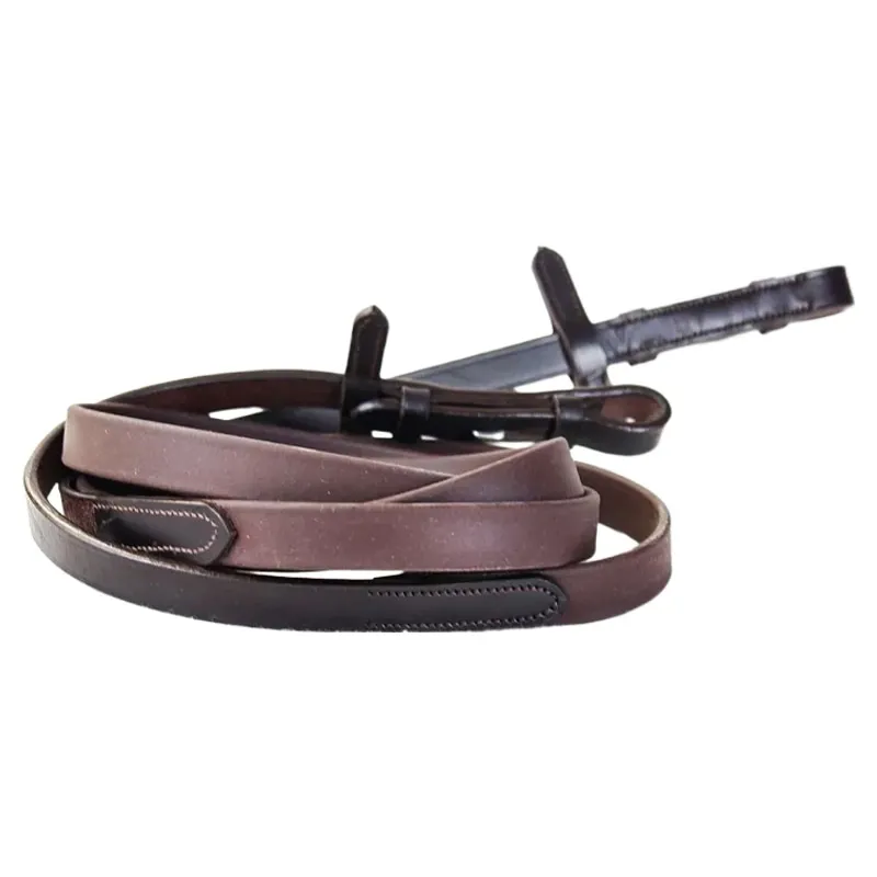 KM Elite Smooth Grip Biothane Reins - Brown