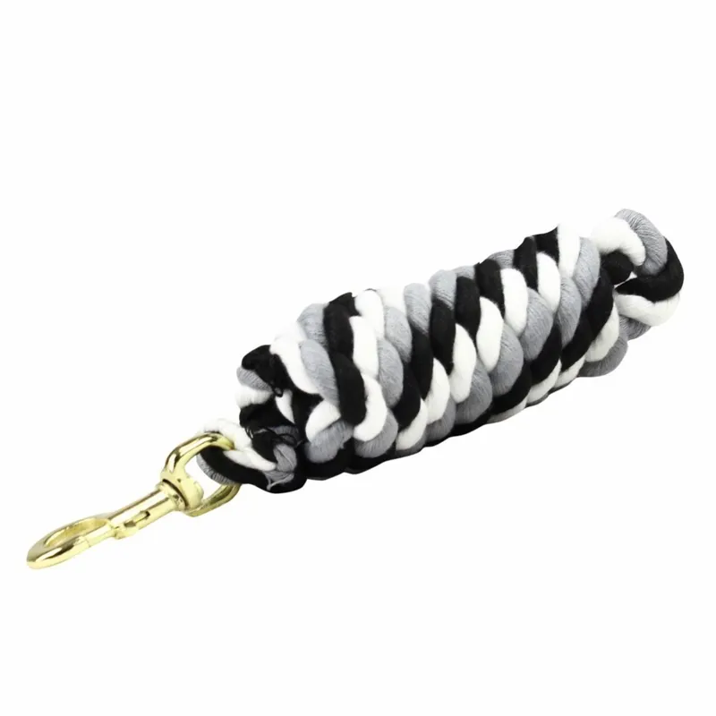 KM Elite Superfine Cotton Lead Rope - Black/Grey/White