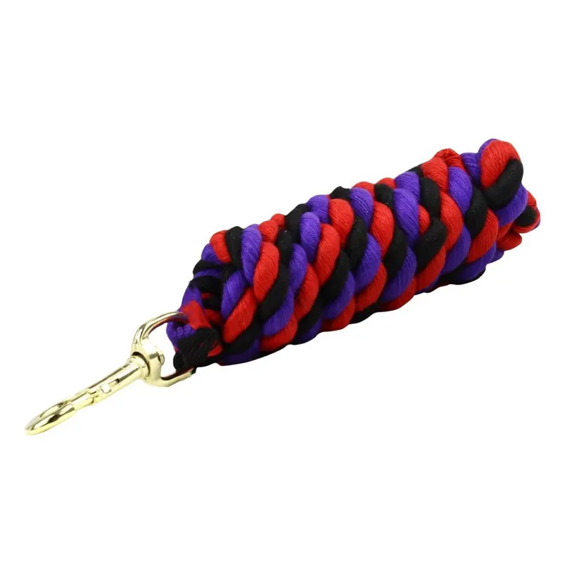 KM Elite Superfine Cotton Lead Rope - Black/Purple/Red-1