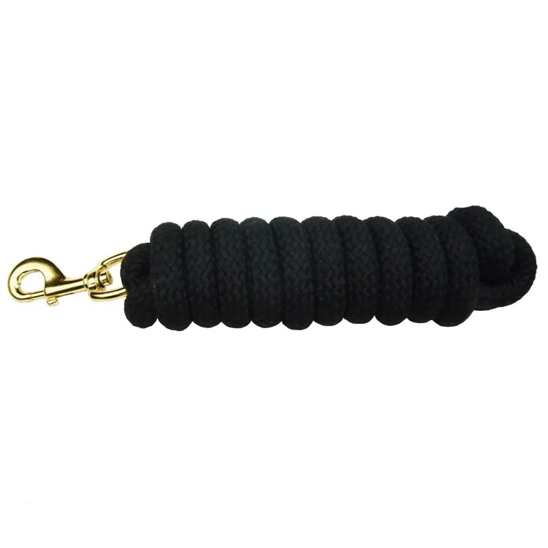 KM Elite 10ft Cotton Double Braided Lead Rope - Black-1