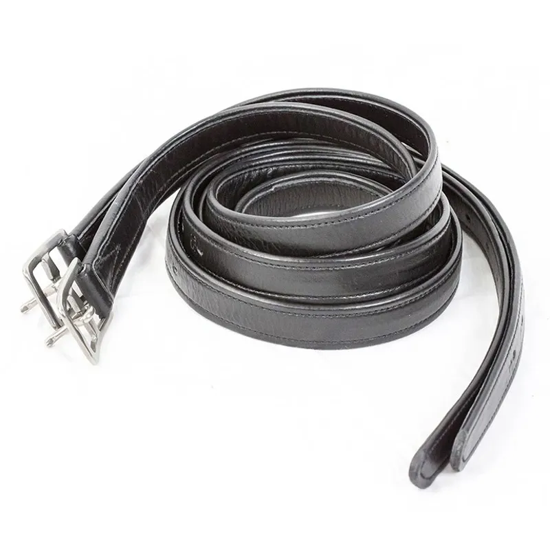 KM Elite Primera Soft Stirrup Leathers - Black-1