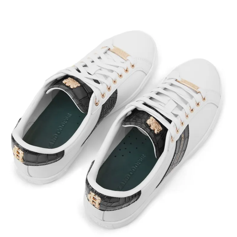 Holland Cooper Knightsbridge Ladies Court Sneakers - Black Croc-11