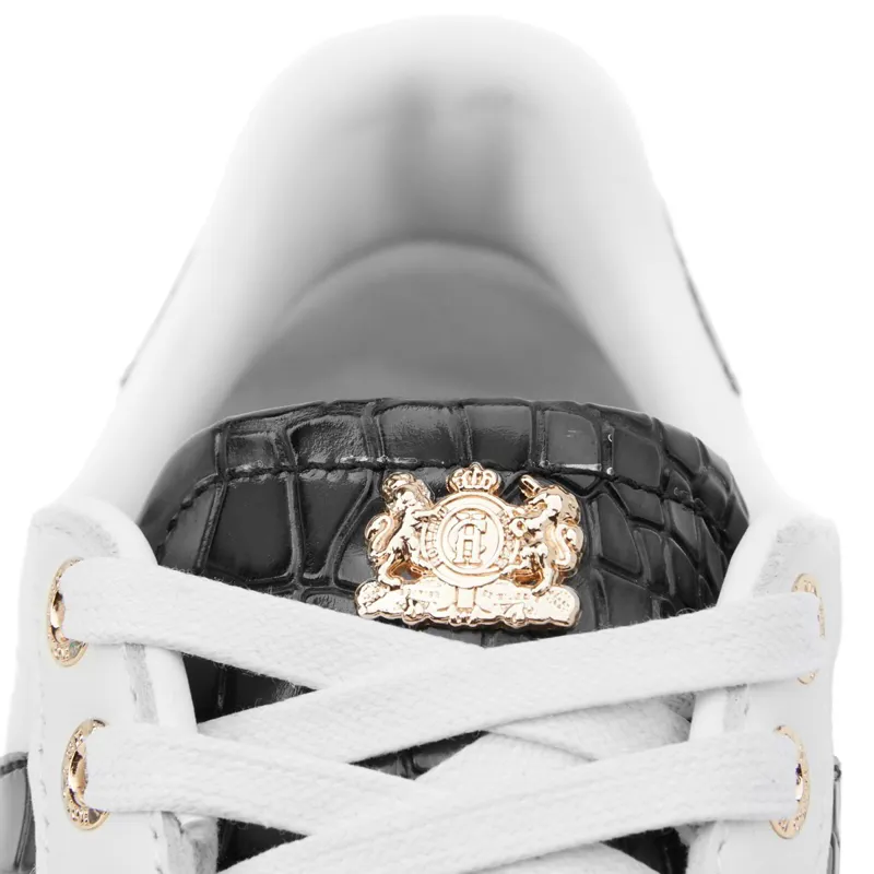 Holland Cooper Knightsbridge Ladies Court Sneakers - Black Croc-10