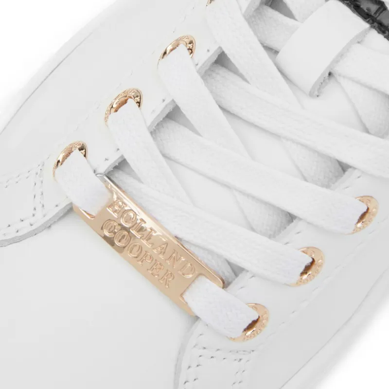 Holland Cooper Knightsbridge Ladies Court Sneakers - Black Croc-9