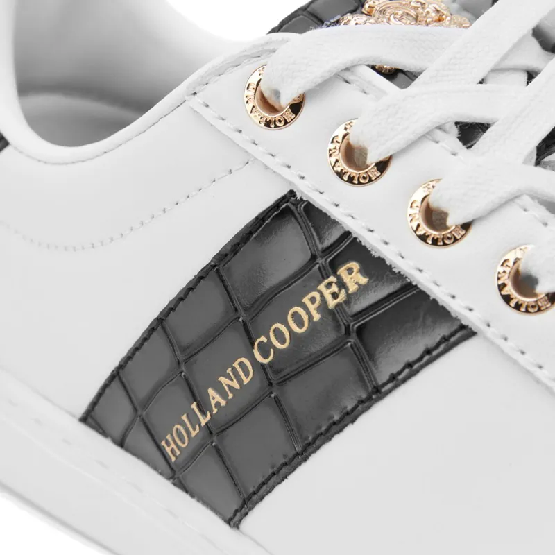 Holland Cooper Knightsbridge Ladies Court Sneakers - Black Croc-8