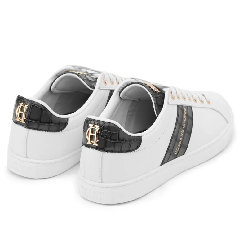 Holland Cooper Knightsbridge Ladies Court Sneakers - Black Croc-6