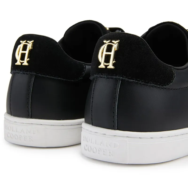 Holland Cooper Knightsbridge Ladies Court Sneakers - Black-3