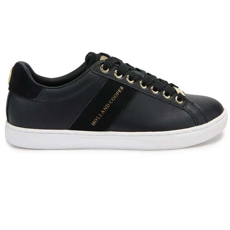 Holland Cooper Knightsbridge Ladies Court Sneakers - Black