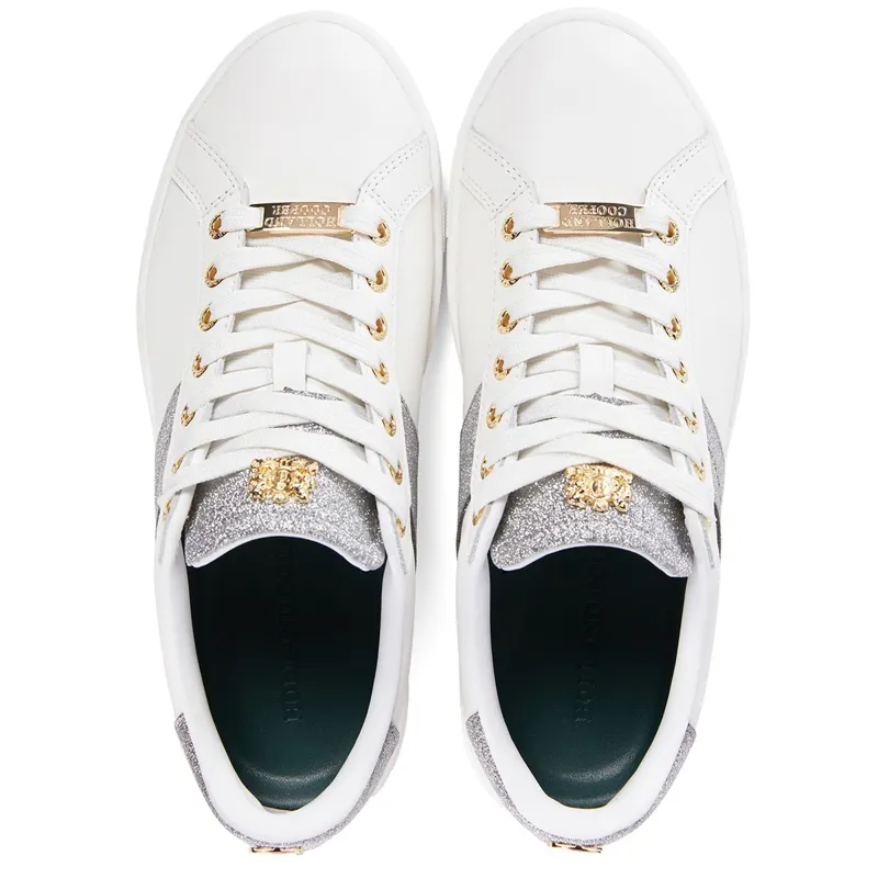 Holland Cooper Knightsbridge Ladies Court Sneakers - Silver Crystal-1