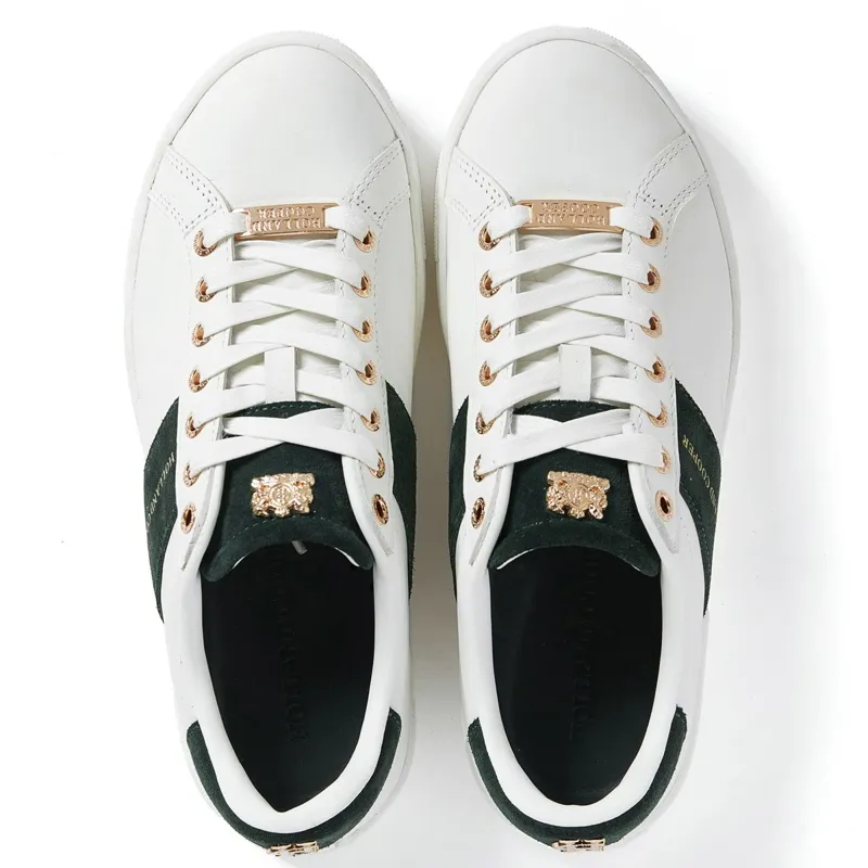 Holland Cooper Knightsbridge Ladies Court Sneakers - White/Green-2