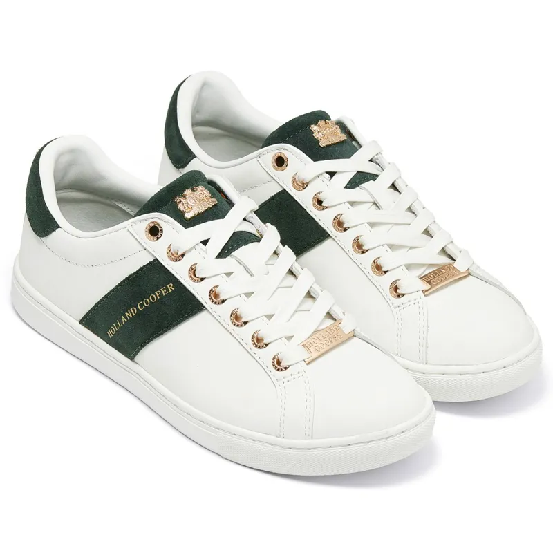 Holland Cooper Knightsbridge Ladies Court Sneakers - White/Green