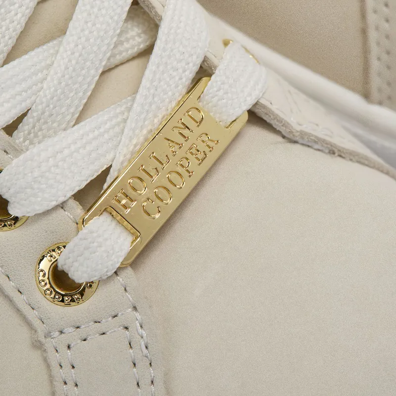 Holland Cooper Knightsbridge Ladies Court Sneakers - White/Navy-4