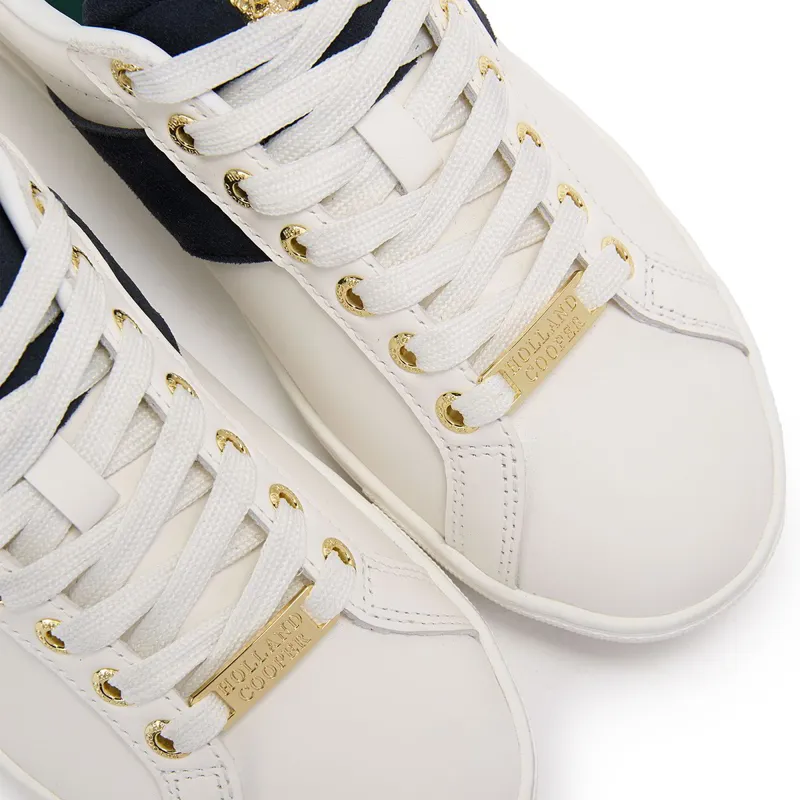 Holland Cooper Knightsbridge Ladies Court Sneakers - White/Navy-6