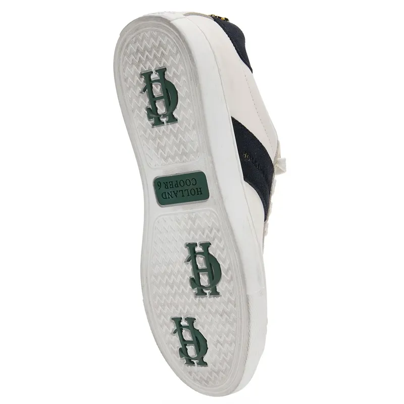 Holland Cooper Knightsbridge Ladies Court Sneakers - White/Navy-7