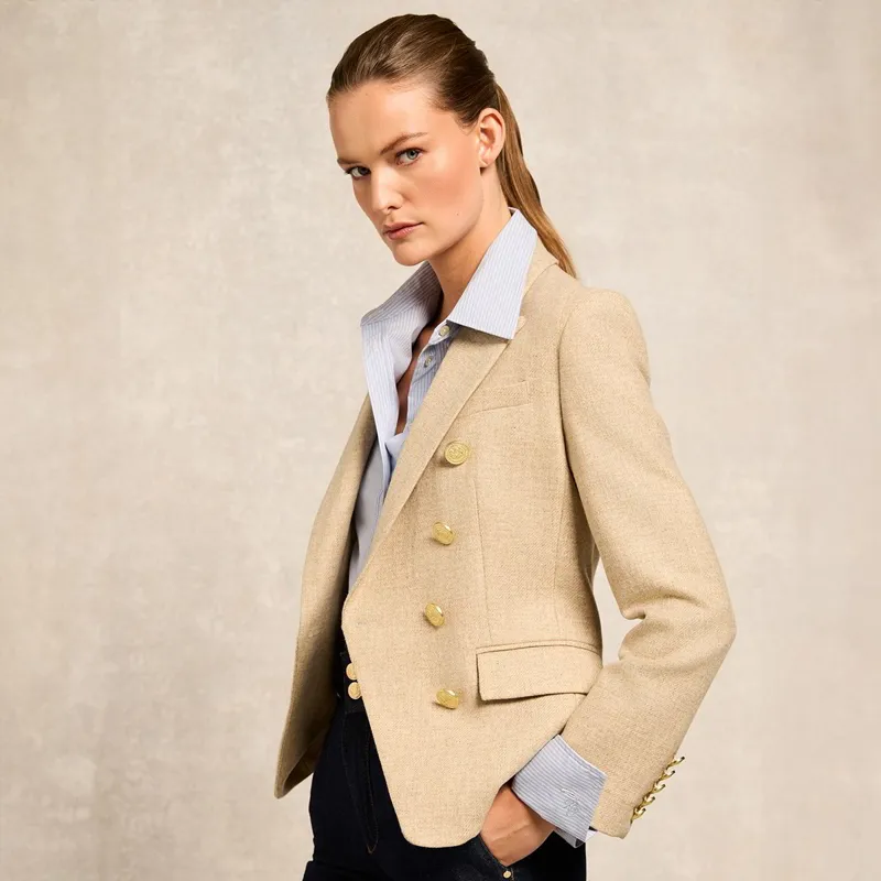 Holland Cooper Knightsbridge Women's Blazer - Oatmeal-4