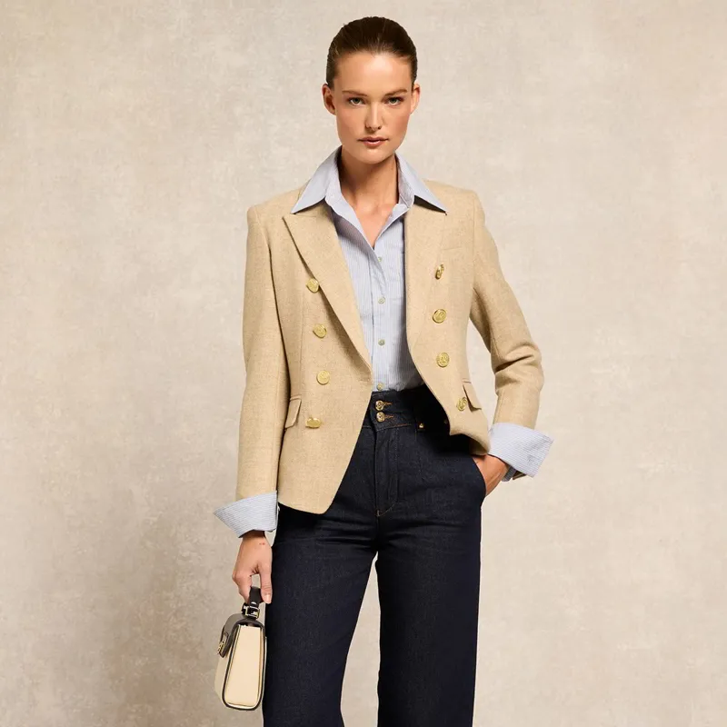 Holland Cooper Knightsbridge Women's Blazer - Oatmeal-5