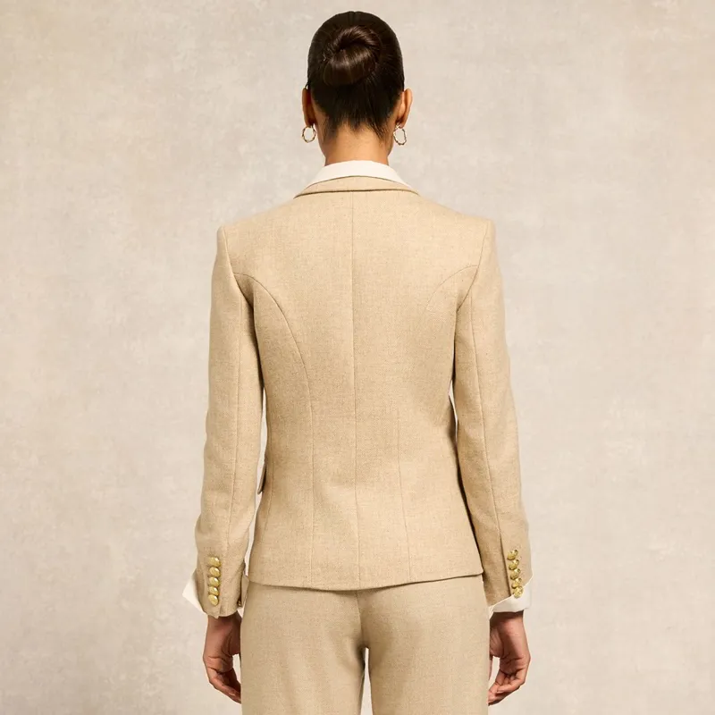 Holland Cooper Knightsbridge Women's Blazer - Oatmeal-6
