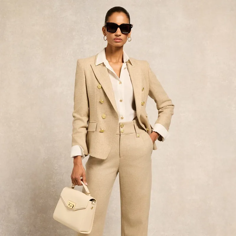 Holland Cooper Knightsbridge Women's Blazer - Oatmeal-7